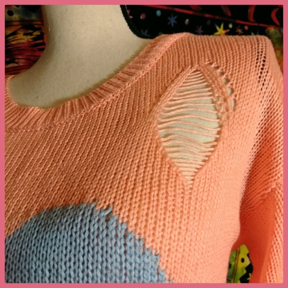Fifty Street "Distressed" Heart Sweater - Picture 3 of 6